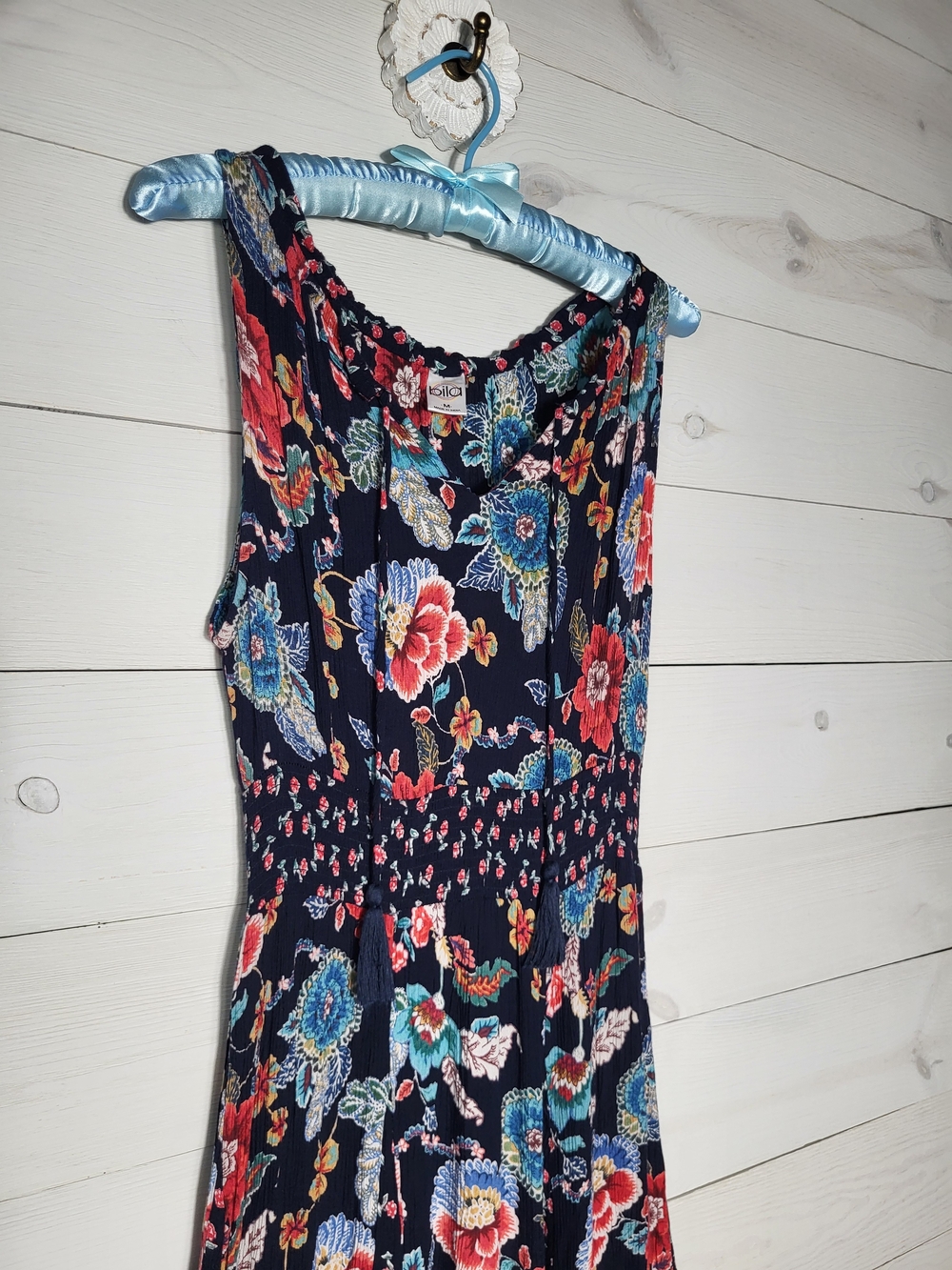 Bila Maxi Dress Smock Floral Asymetrical Handkerchief Hem Flowy BOHO. - Picture 2 of 7